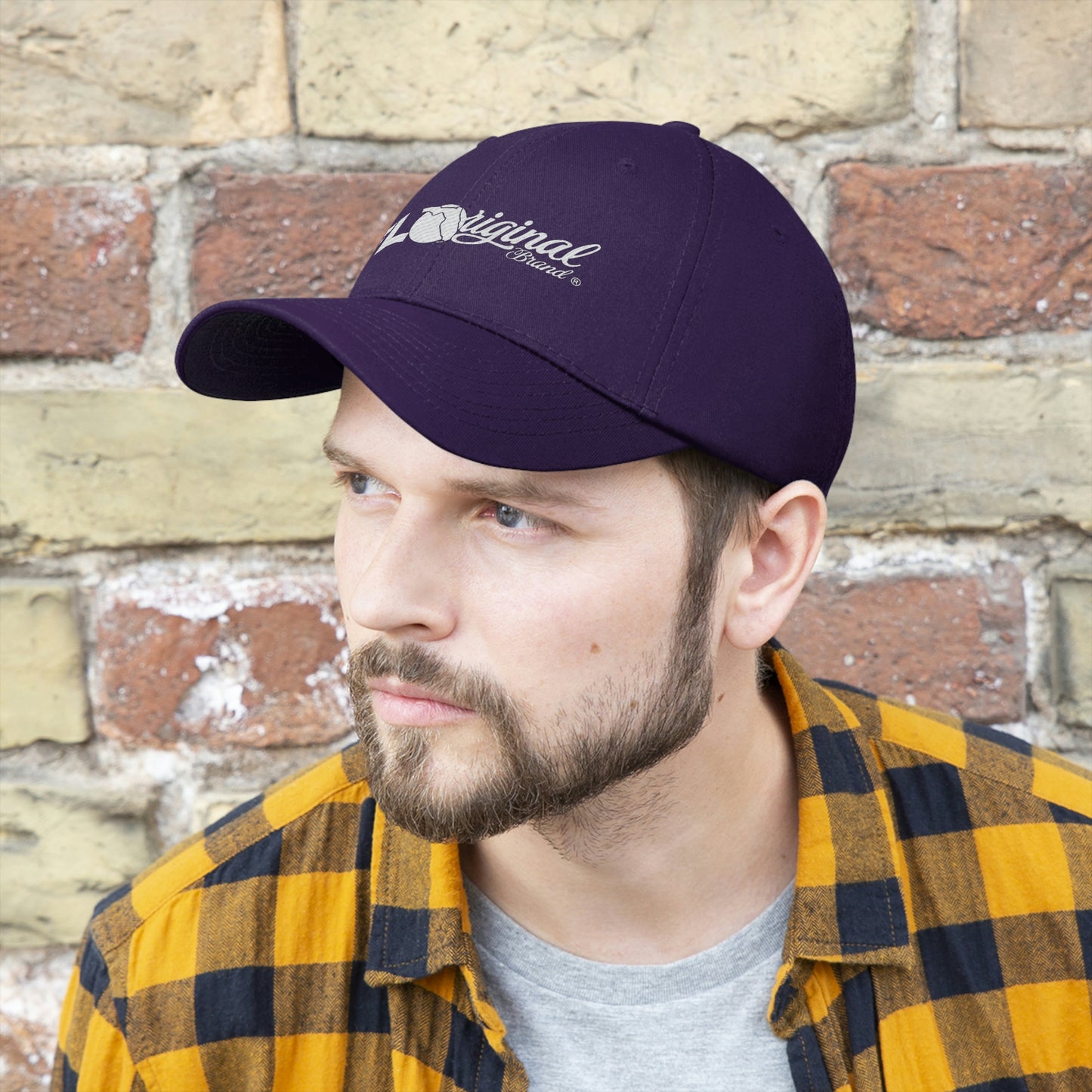 White stitch embroidered Cap