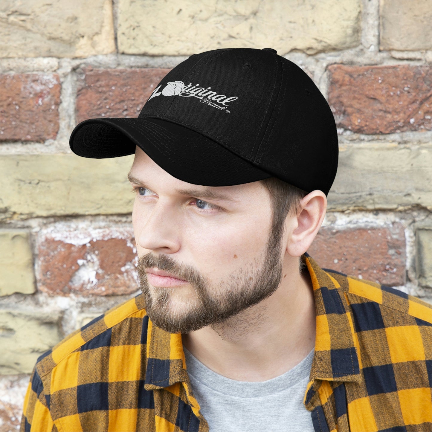 White stitch embroidered Cap