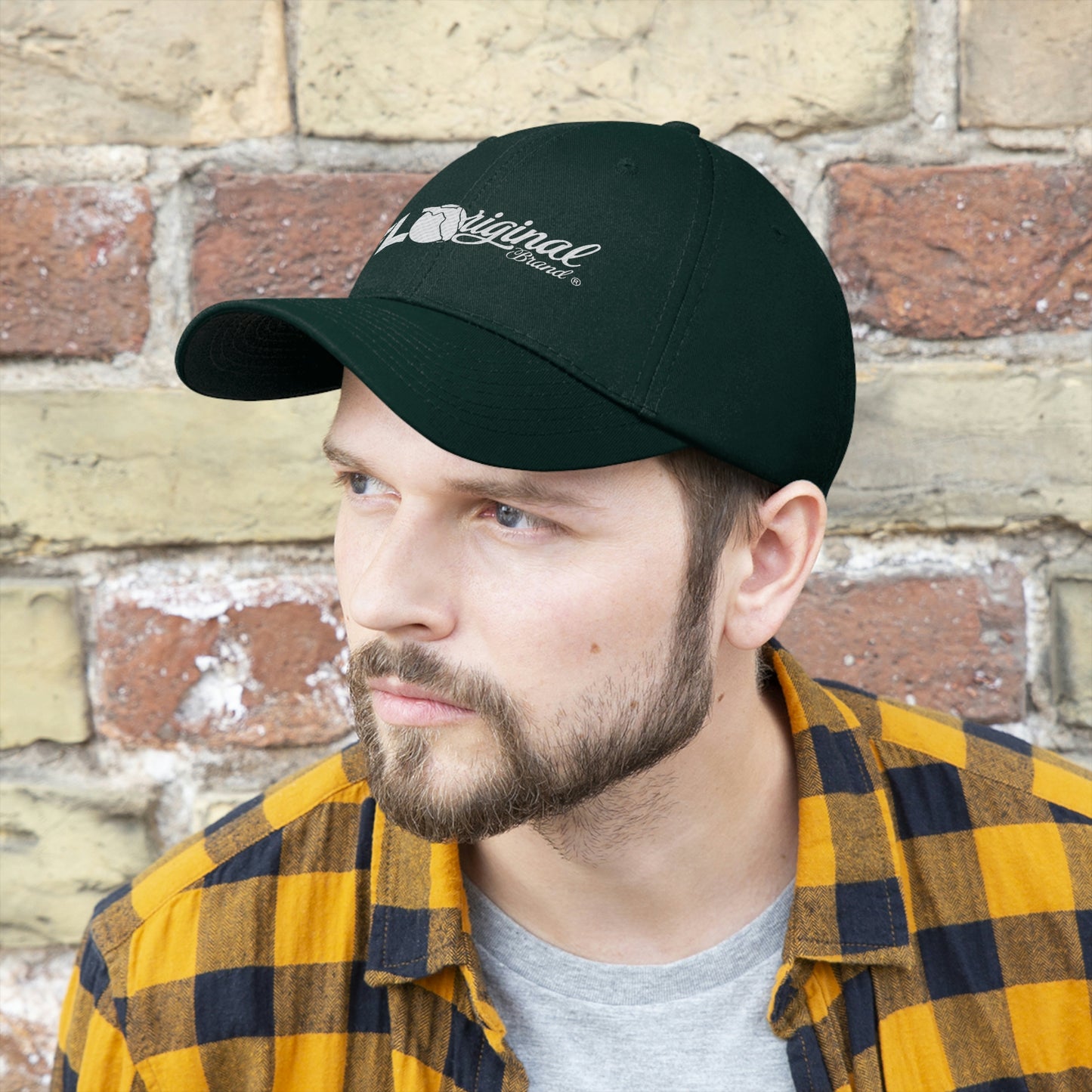 White stitch embroidered Cap