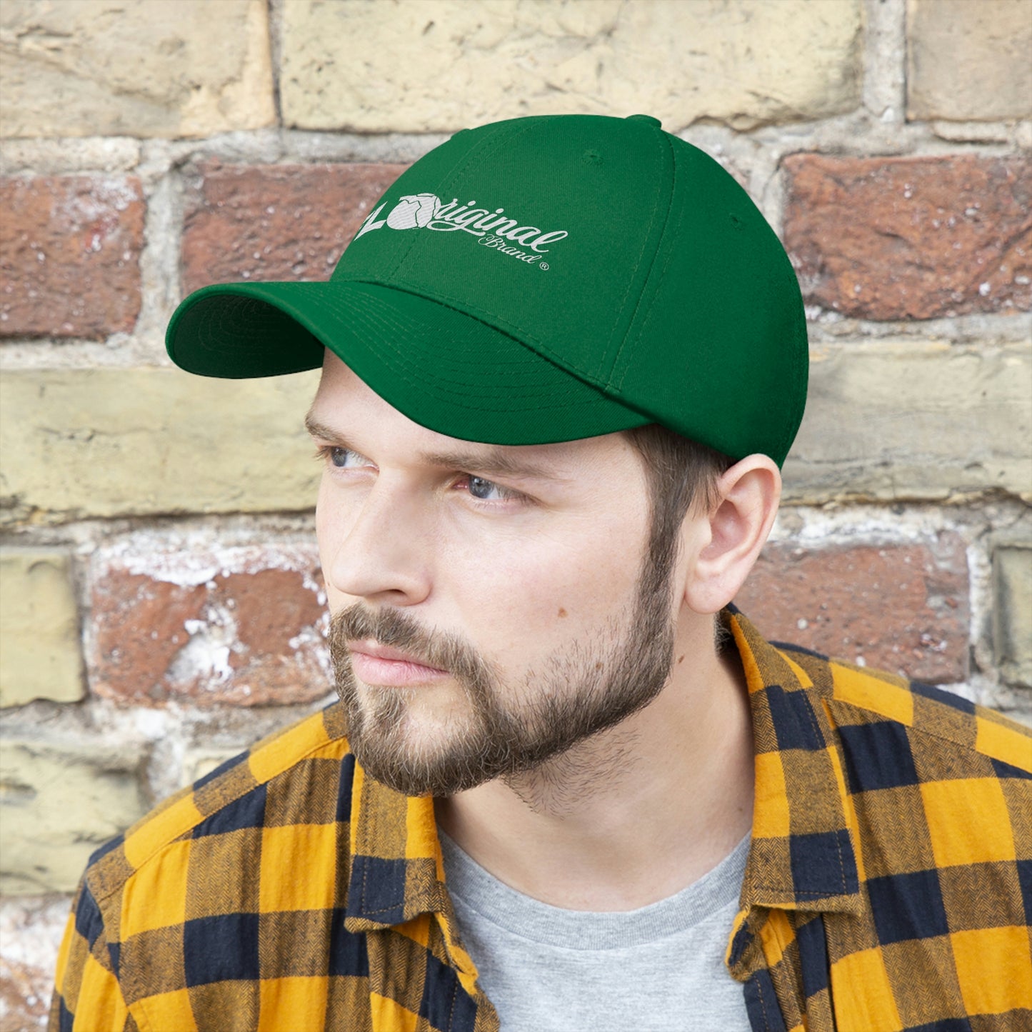 White stitch embroidered Cap
