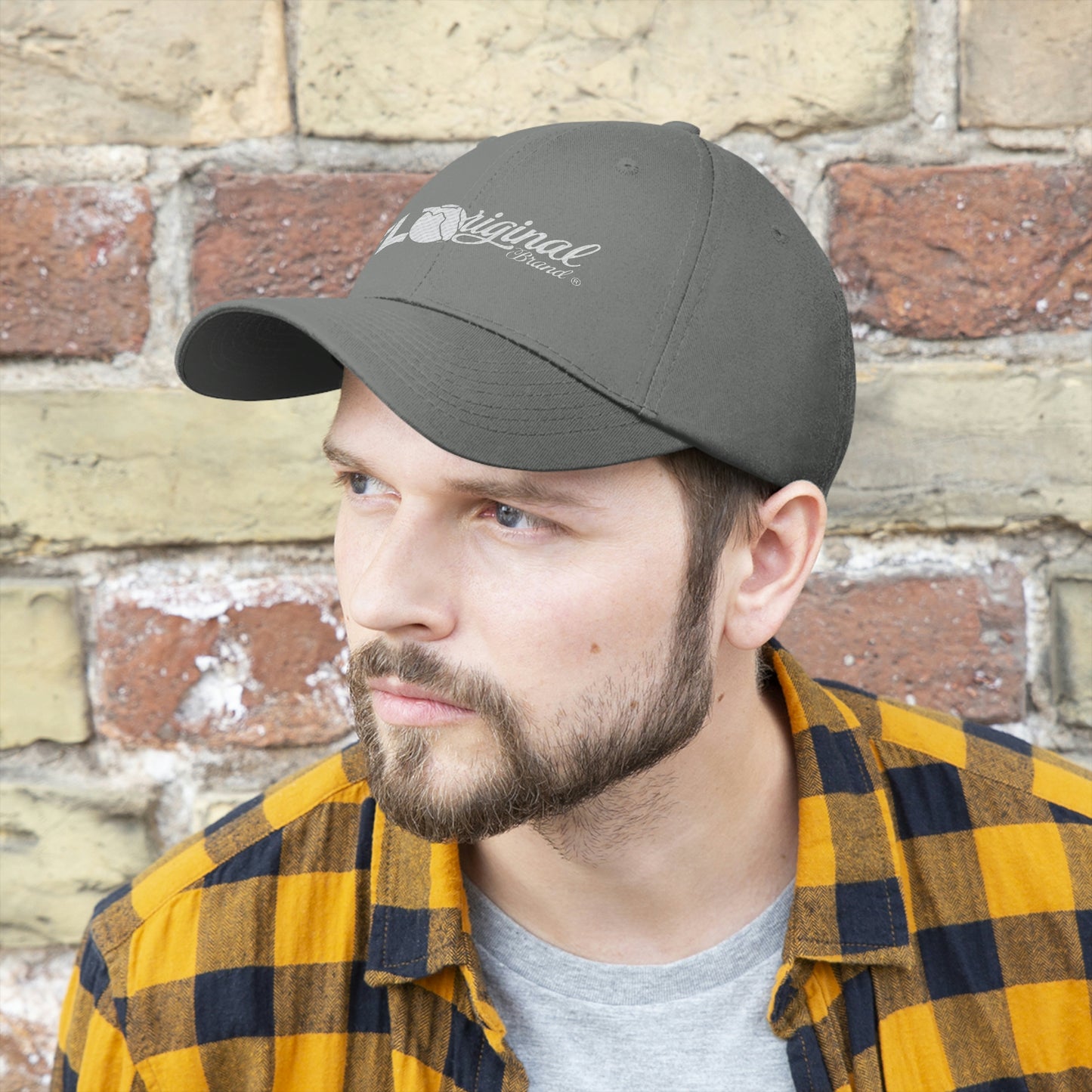 White stitch embroidered Cap