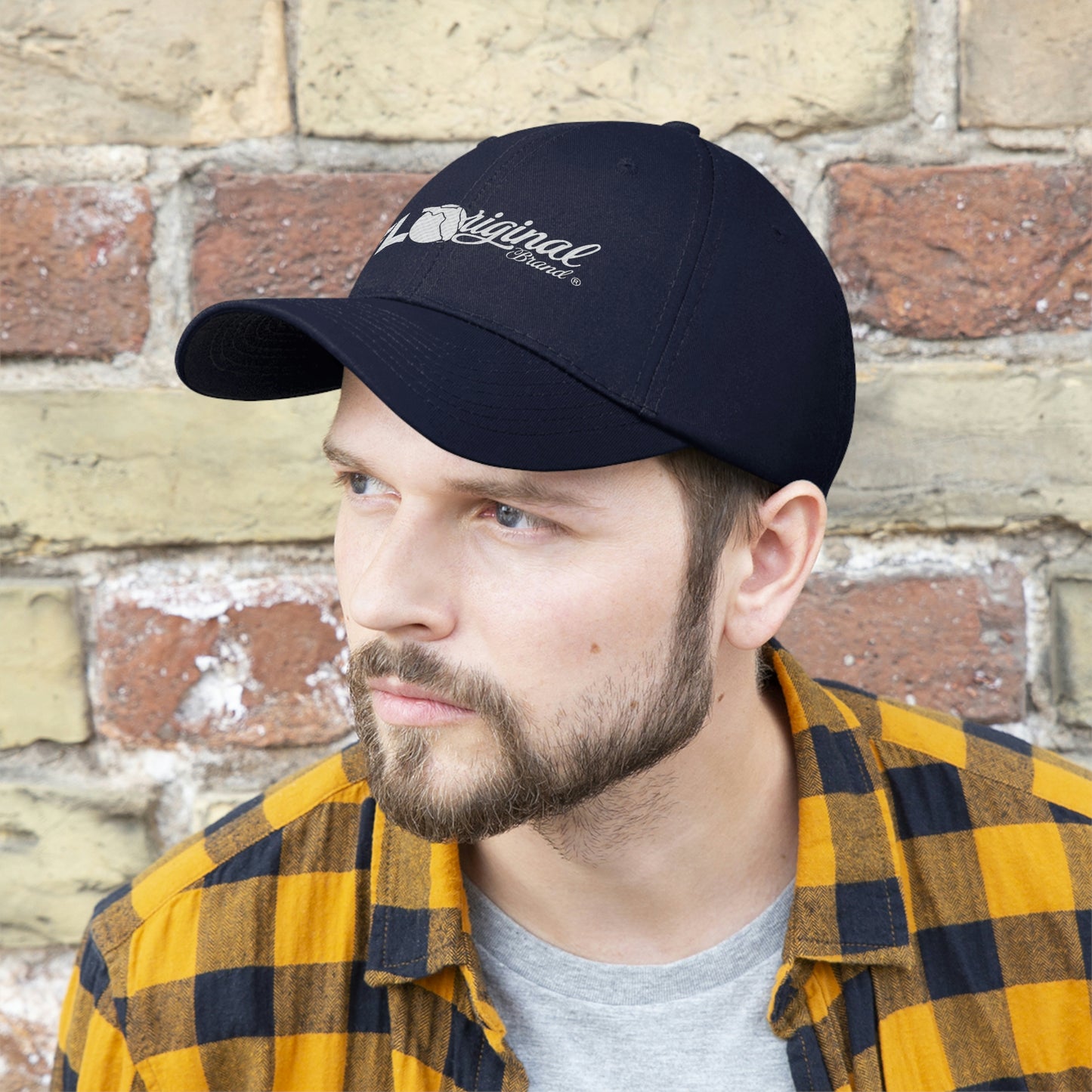 White stitch embroidered Cap