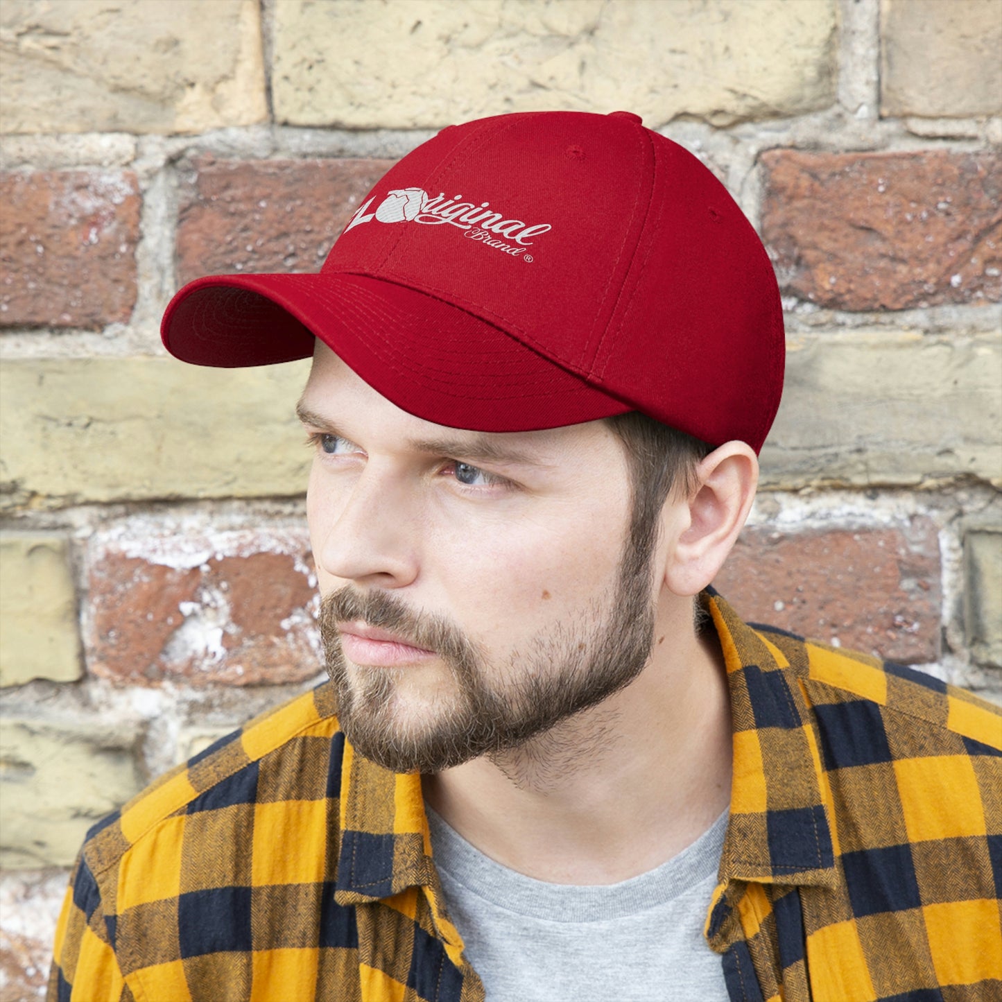 White stitch embroidered Cap